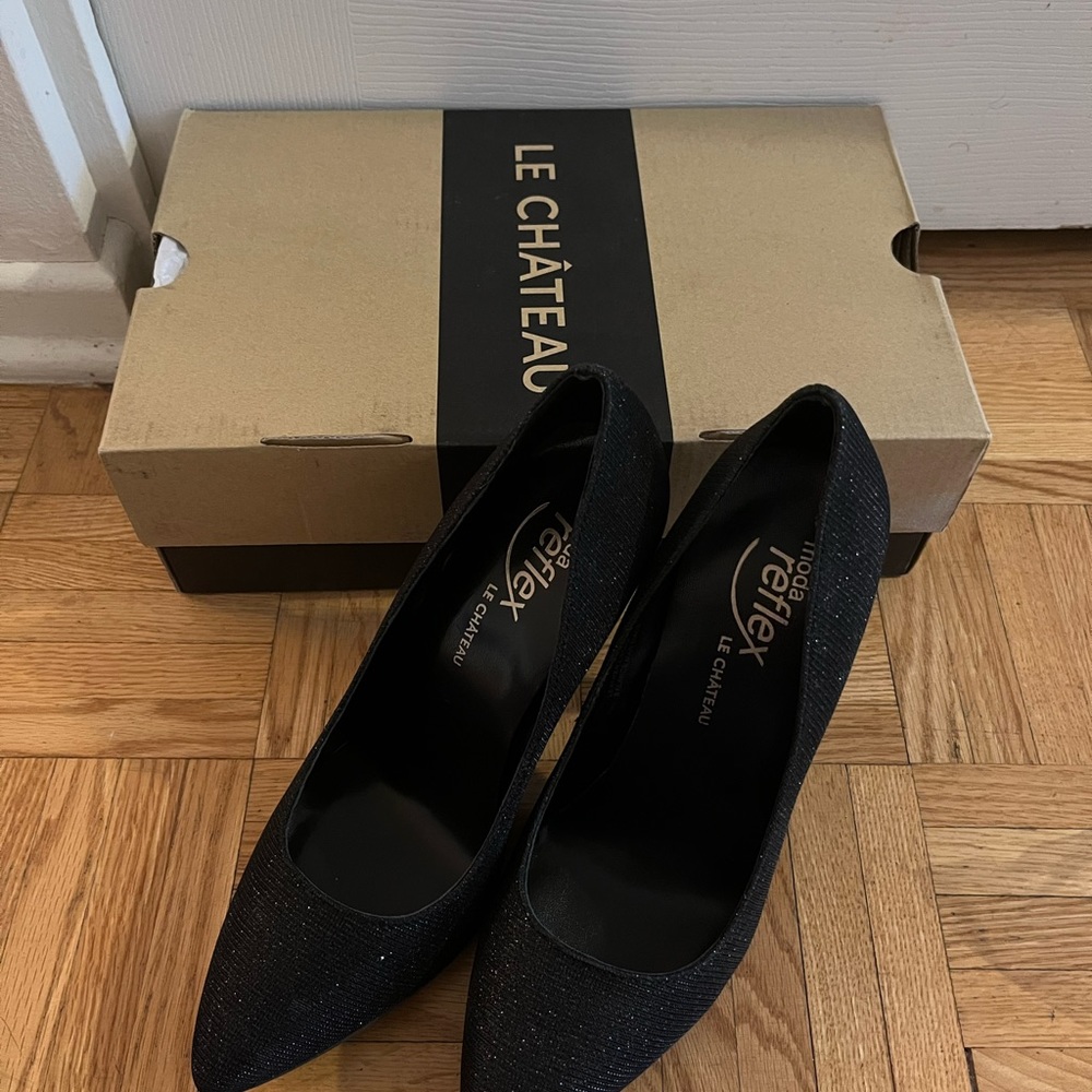 LeChateau Black sparkly pumps - size 7
